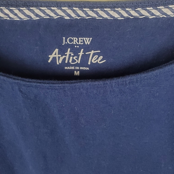 J. Crew Blue Artist Tee Stripped Long Sleeve Shirt Size M - Picture 2 of 5